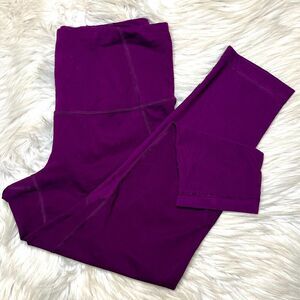 Yogalicious Mesh Capri Athletic Leggings Purple Size Medium